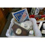 Four boxes of sundry including china and metalware