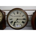 A 19th Century mahogany wall clock with fusee movement by Sanders and Webber, Woolwich, having 10 in