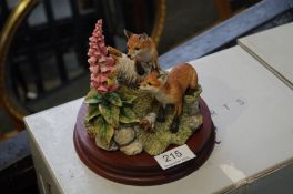 Border Fine Arts; a society members piece, a group of two foxes titled ''Summer Fun'.