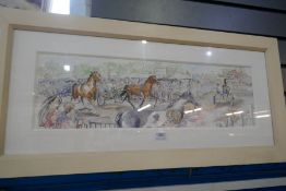A coloured print of Wickham Horse Fair, by Wendy Bramall, 2010