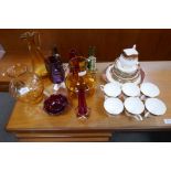Nine Whitefriars glass items and a small quantity of Duchess teaware