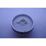 18ct yellow gold solitaire diamond ring, old European cut diamond approx 0.5 carat, chip to a facet,