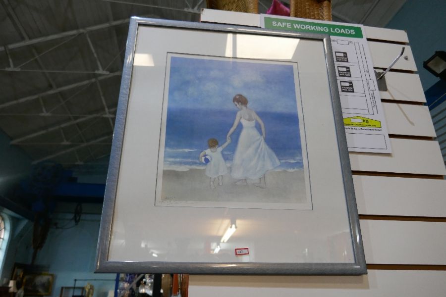 4 framed and glazed pencil indistinctly signed prints, Monet in style - Image 2 of 2