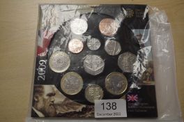 A 2009 United Kingdom Brilliant uncirculated coin collection, including a Kew Gardens 50 pence piece