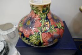 A large modern Moorcroft Pheasants eye design  squat vase the base marked Kerri, 2000, height 16.5cm
