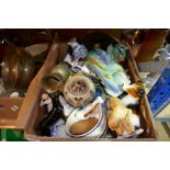 Six boxes of mixed collectable ceramics, glassware, collector's plates, vintage toys, etc