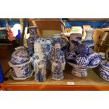 A set of oriental vases, figurines, etc