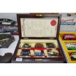 A Matchbox Models of Yesteryear Connoisseur's collection in wooden box and a set of three Corgi Buse