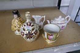 A Zsolney Pecs ewer, a Dresden teapot and sundry
