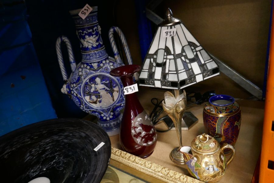 Selection of various collectables inc. Asian Ceramics, glassware in Murano style and a Tiffany style - Image 2 of 3