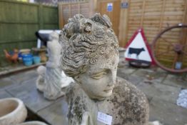A reconstituted garden figure of semi-nude lady, 117cms