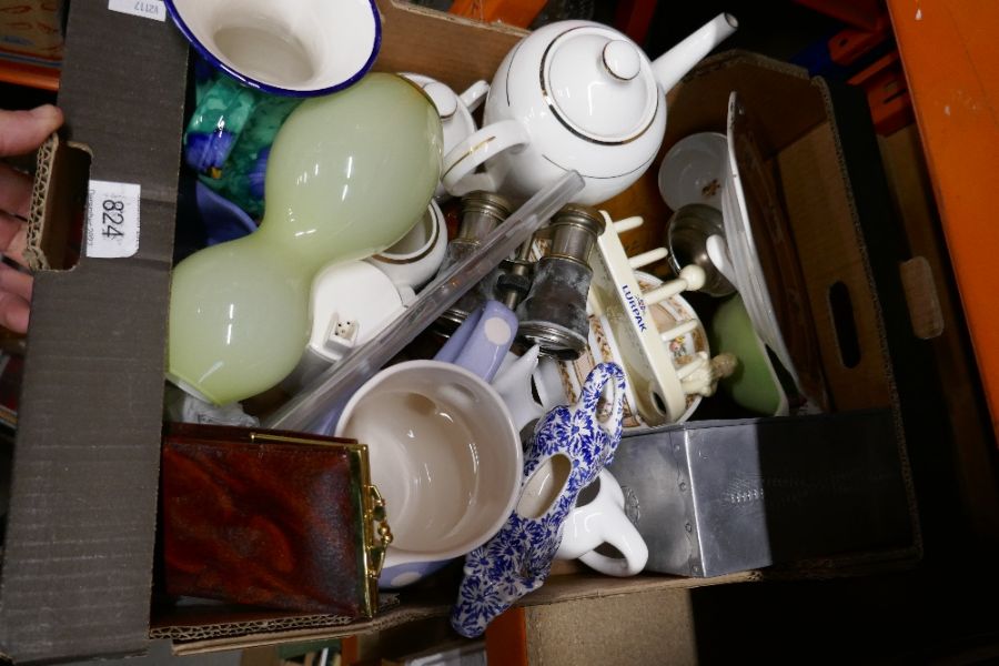 A box of mixed ceramics and glass incl. Lurpak collectables etc