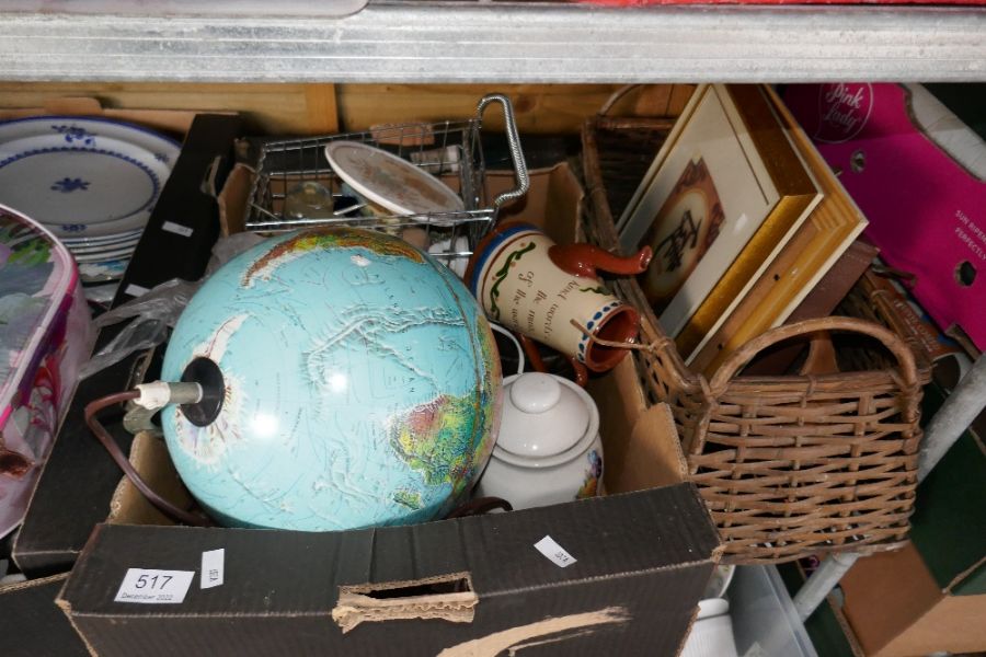 A shelf of sundry, including china, glass, metalware, etc and a small collection of Britain's figure - Image 5 of 5