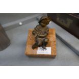A cold printed Bergman style bronze of Carpet seller, stamped Vienna, a Bulldog stamped Geschutzt an
