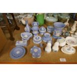 A selection of mostly Wedgwood Jasperware and Royal Worcester