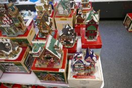 Lemax; 5 various Christmas displays including 'Santa's Cabin' and 'Grand Hotel'