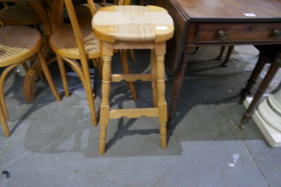 A Bentwood rocking armchair and a stool - Image 2 of 2