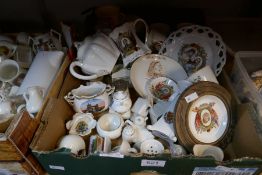 Two cartons of crested china and similar