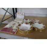 A small quantity of Royal Albert "Old Country Roses" dinnerware