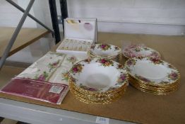 A small quantity of Royal Albert "Old Country Roses" dinnerware