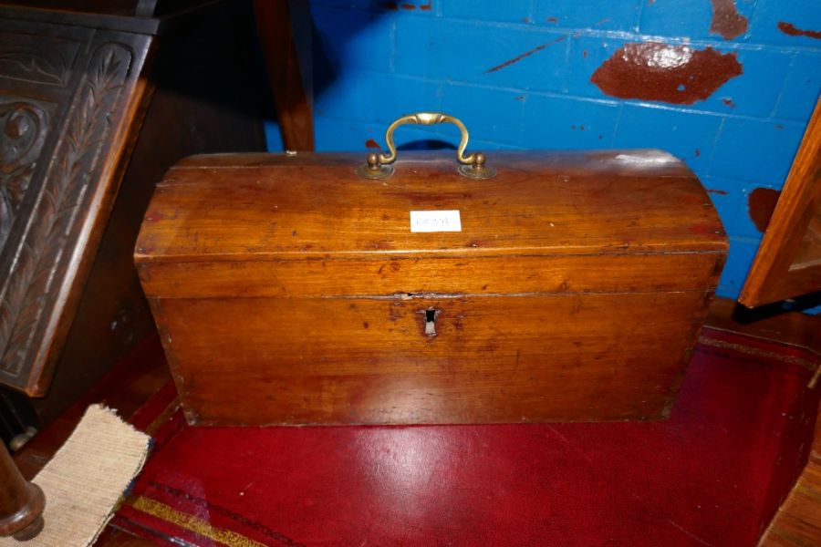 A brass inlaid Eastern style travelling box and one other box having domed lid - Image 3 of 3