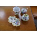 Four items of Herend china, decorated with butterf