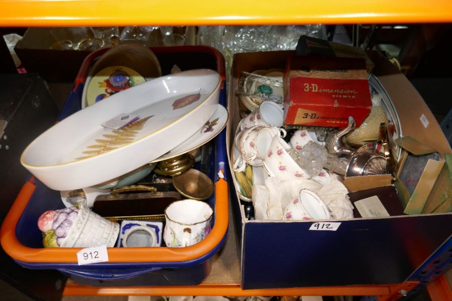 4 boxes of mixed china including Worcester plates, typewriter, Stanleyware china, etc - Image 2 of 5