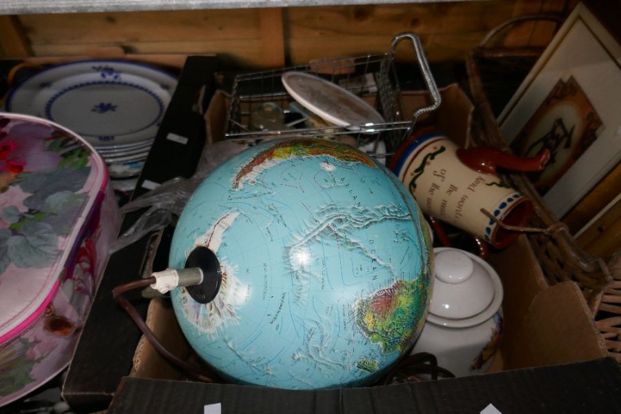 A shelf of sundry, including china, glass, metalware, etc and a small collection of Britain's figure - Image 4 of 5