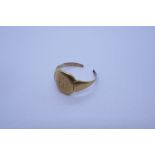 High carat gent's signet ring, AF, marked cut, possibly 18ct, 5.3g approx