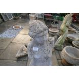 Garden figures, a lion mask wall plaque and sundry