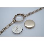 Vintage 9ct cased ladies 'Leda' watch, case marked 375, on rolled gold strap