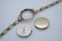 Vintage 9ct cased ladies 'Leda' watch, case marked 375, on rolled gold strap