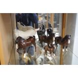 Two shelves of Beswick Horse figures, 11