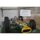 A 1960's 1:12 scale Lotus Formula One car, probably Tamiya, driven by Jim Clark