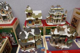 Lemax; 9 Various Christmas model displays to include 'Beersmiths Row' and 'Wilsons Homestead'