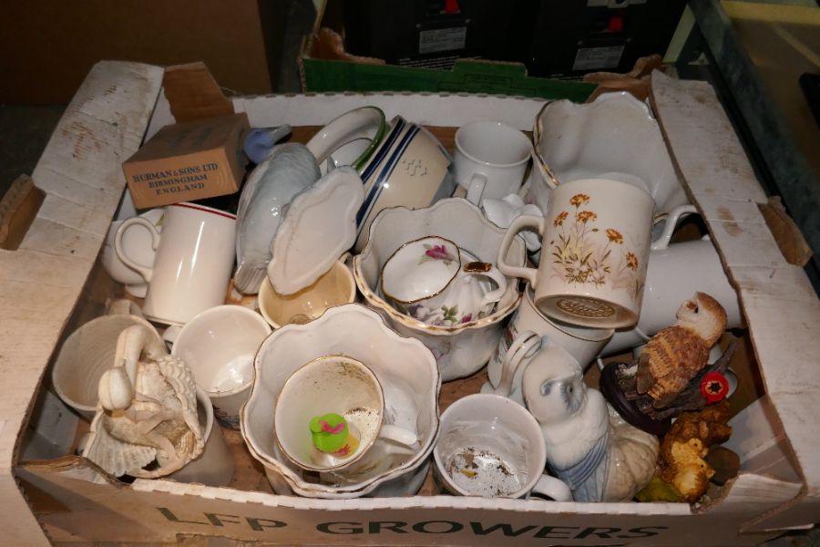 4 boxes of mixed china including Worcester plates, typewriter, Stanleyware china, etc - Image 5 of 5