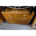 A Mahogany chest having eight drawers, mid century