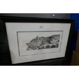 A limited edition print of Wild Cat titled 'Sweet Dreams' by Jane Boots, signed