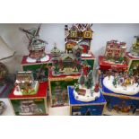 Lemax; 9 various Christmas displays to include 'Advent Stable' 'History Museum' and 'Windmill'