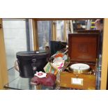 A modern Chronometer in mahogany fitted box, a quantity of 1970s Members Horse Racing Badges and Sun