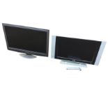 A large Panasonic 28in flatscreen TV; and another similar with remote by Philips. (2)