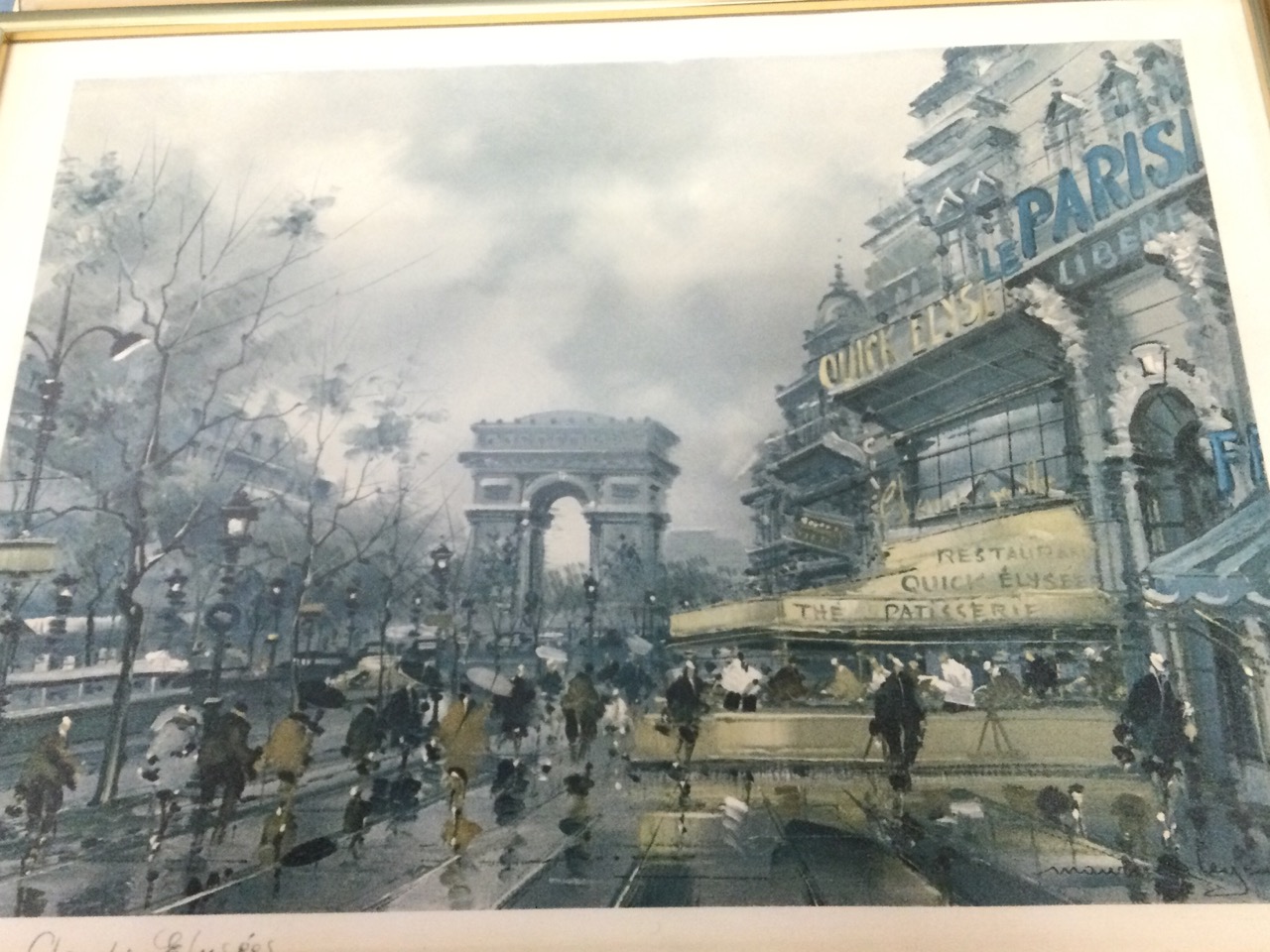 Maurice Legendre, vintage lithograph of the Champ Elysee, 1974 edition, titled to margin, gilt - Image 3 of 3