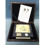 A cased replica Smithsonian medal, the proof edition containing 1oz of silver, the presentation