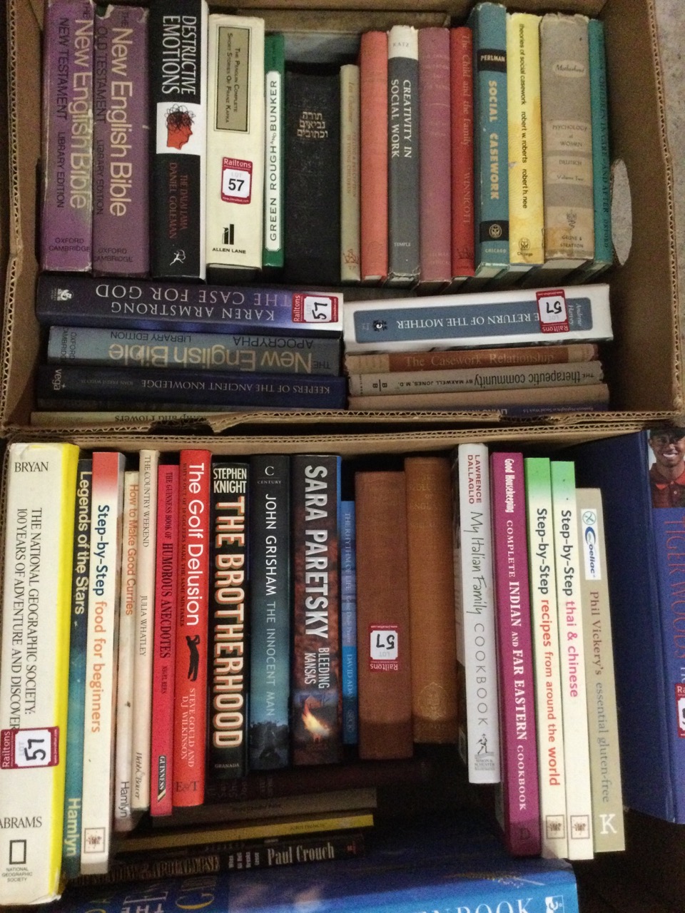 Four boxes of miscellaneous books - travel, religion, cooking, gardening, novels, biographies, - Image 3 of 3