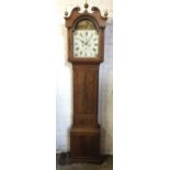 A nineteenth century mahogany longcase clock with movement by Ja Melrose of Edinburgh, the enamelled