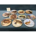 A set of ten Royal Worcester porcelain plates decorated with Thorburn’s animals from the archives of