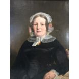 John Ray?, oil on canvas, nineteenth century English school, waist portrait of a seated lady with