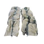 Ten leather army protective combat jerkins, with elasticated vest backs and central zips to