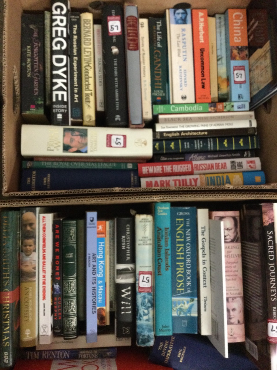 Four boxes of miscellaneous books - travel, religion, cooking, gardening, novels, biographies, - Image 2 of 3