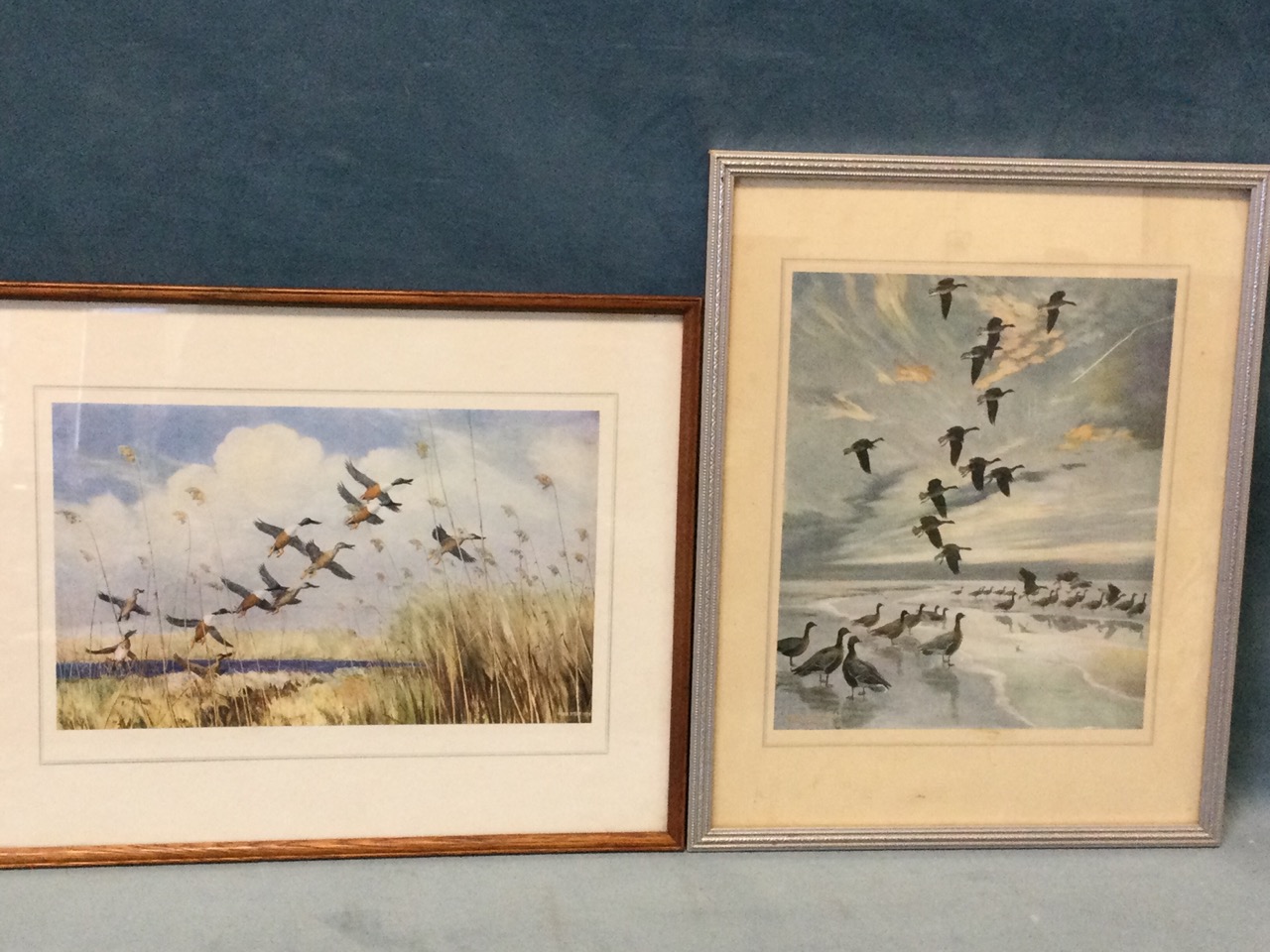 Two framed Peter Scott prints - Taking to Wing and Pinkfoot Coming Home to Roost; and a pair of - Image 2 of 3